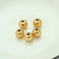 Matte gold beads, 3mm/4mm/5mm/6mm, 18K gold plated beads, Jewelry making nickel-free metal beads