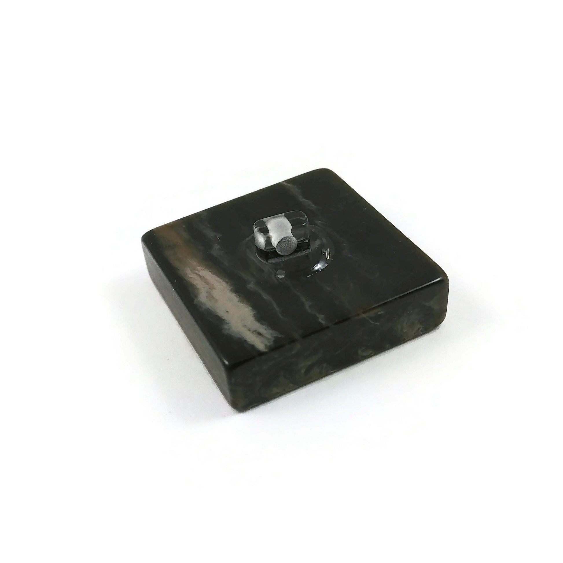 Big square resin buttons, 6 sewing shank buttons 25mm, Plastic buttons for knitting