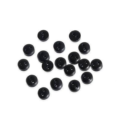 6mm black plastic buttons, Small resin sewing buttons, 25 tiny craft buttons