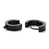 Black huggie hoops with loop, Stainless steel earring findings, Jewelry making DIY hoop with charms