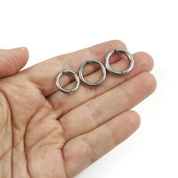 No piercing huggie hoop earrings, Silver stainless steel earring findings, Clip on ear cuffs