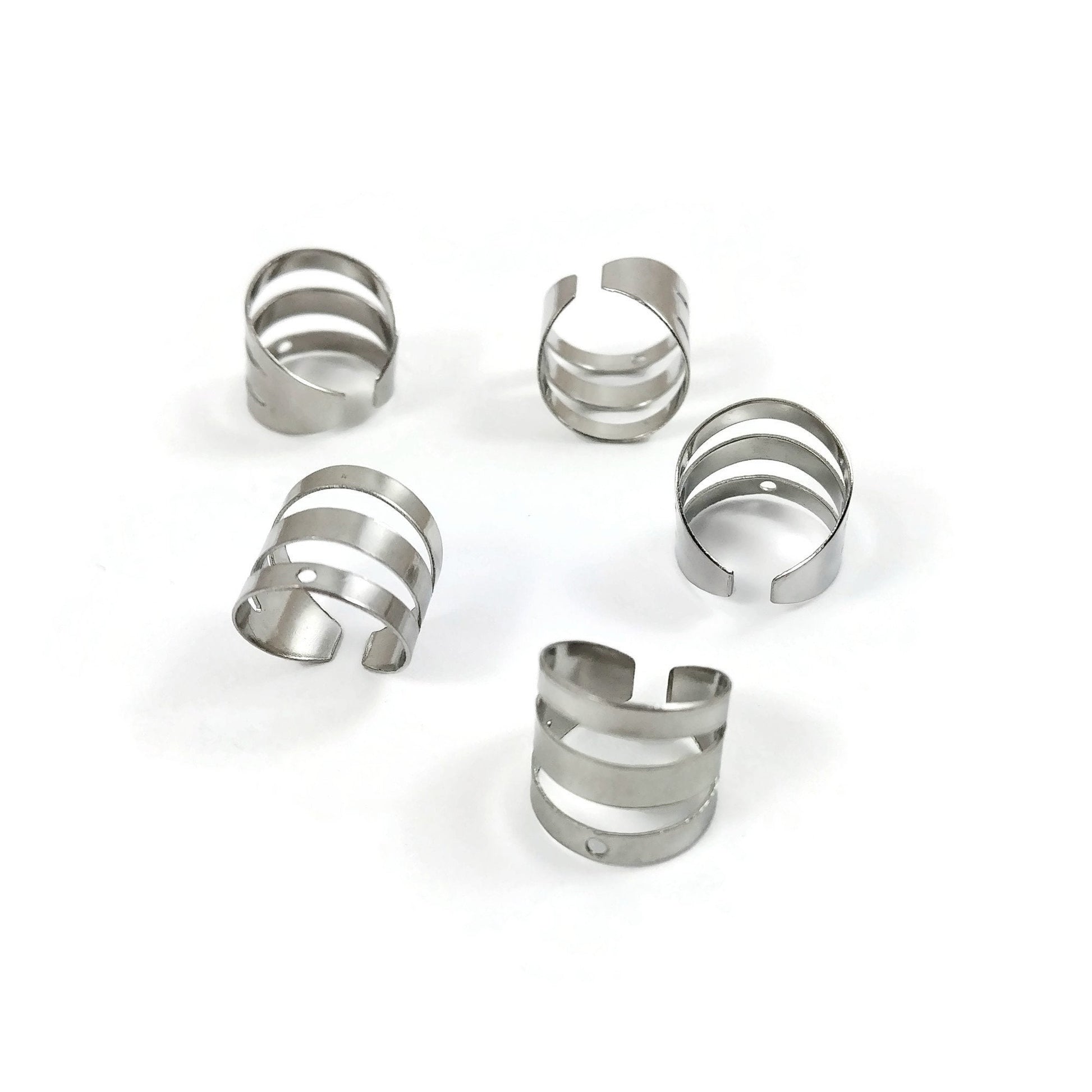 Ear cuff with hole, Stainless steel earring findings, No piercing clip on findings for jewelry making