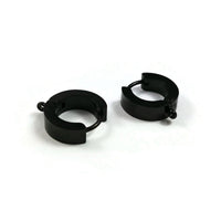 Black huggie hoops with loop, Stainless steel earring findings, Jewelry making DIY hoop with charms