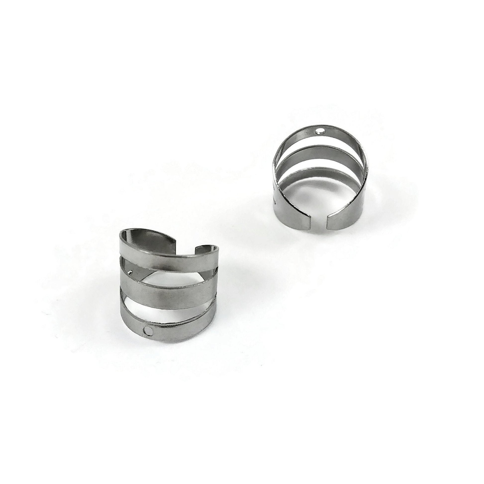 Ear cuff with hole, Stainless steel earring findings, No piercing clip on findings for jewelry making