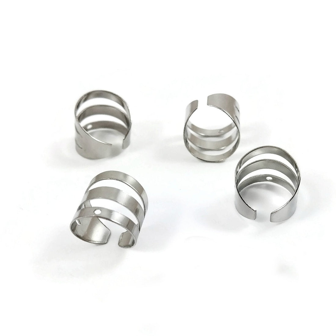 Ear cuff with hole, Stainless steel earring findings, No piercing clip on findings for jewelry making