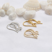 Nickel free earring hooks, Gold and silver brass ear wire, Hypoallergenic jewelry making