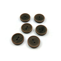 4 brown resin sewing buttons - Pick your size: 15mm or 20mm