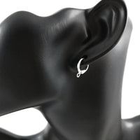 Huggie hoops with loop, Nickel free earring findings, Long-lasting plated, Lever back for jewelry making