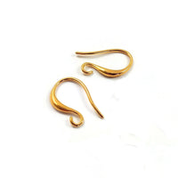 Nickel free earring hooks, Stainless steel ear wire, Gold and silver brass plated, Hypoallergenic jewelry making