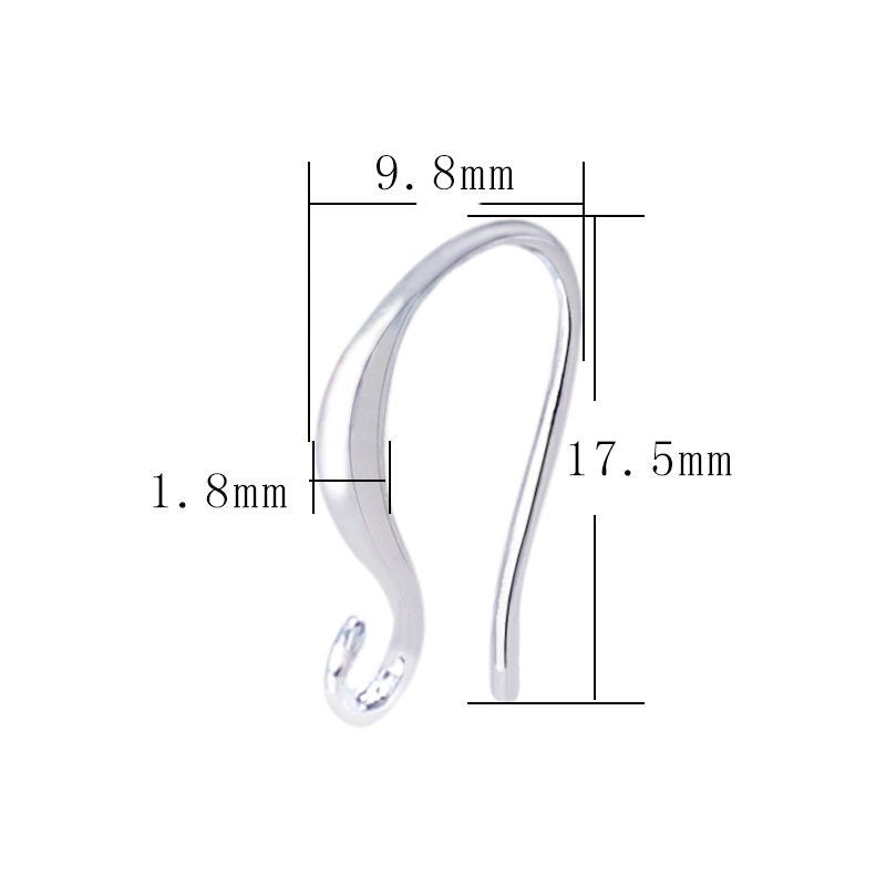 Nickel free earring hooks, Stainless steel ear wire, Gold and silver brass plated, Hypoallergenic jewelry making
