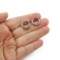 Stainless steel huggie hoops, Hypoallergenic earring findings, Silver earring hoops, 3 sizes available