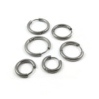 Stainless steel huggie hoops, Hypoallergenic earring findings, Silver earring hoops, 3 sizes available