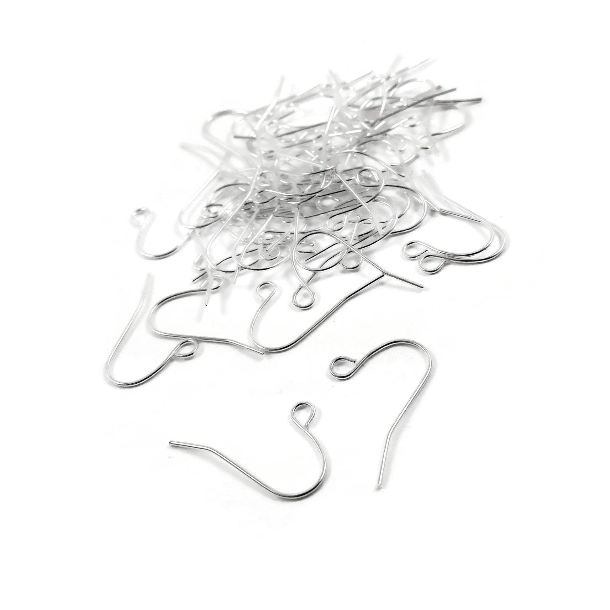 Hypoallergenic nickel free earring hooks, Silver plated iron ear wire, Earring findings for jewelry making