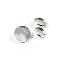Silver shank button settings - Make you own buttons - Cabochon bezel