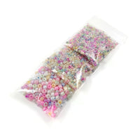 Mixed glass seed beads, Pastel rainbow assorted colors, 2mm 3mm 4mm, Bead soup grab bag