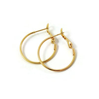 25mm real 18K gold plated hoops, 1 inch nickel free brass earwire, Leverback hoops for jewelry making