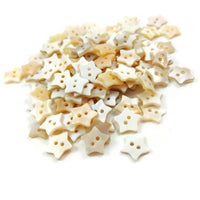 Star shape shell buttons - Freshwater seashell color buttons 12mm - set of 6 celestial buttons
