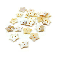 Star shape shell buttons - Freshwater seashell color buttons 12mm - set of 6 celestial buttons