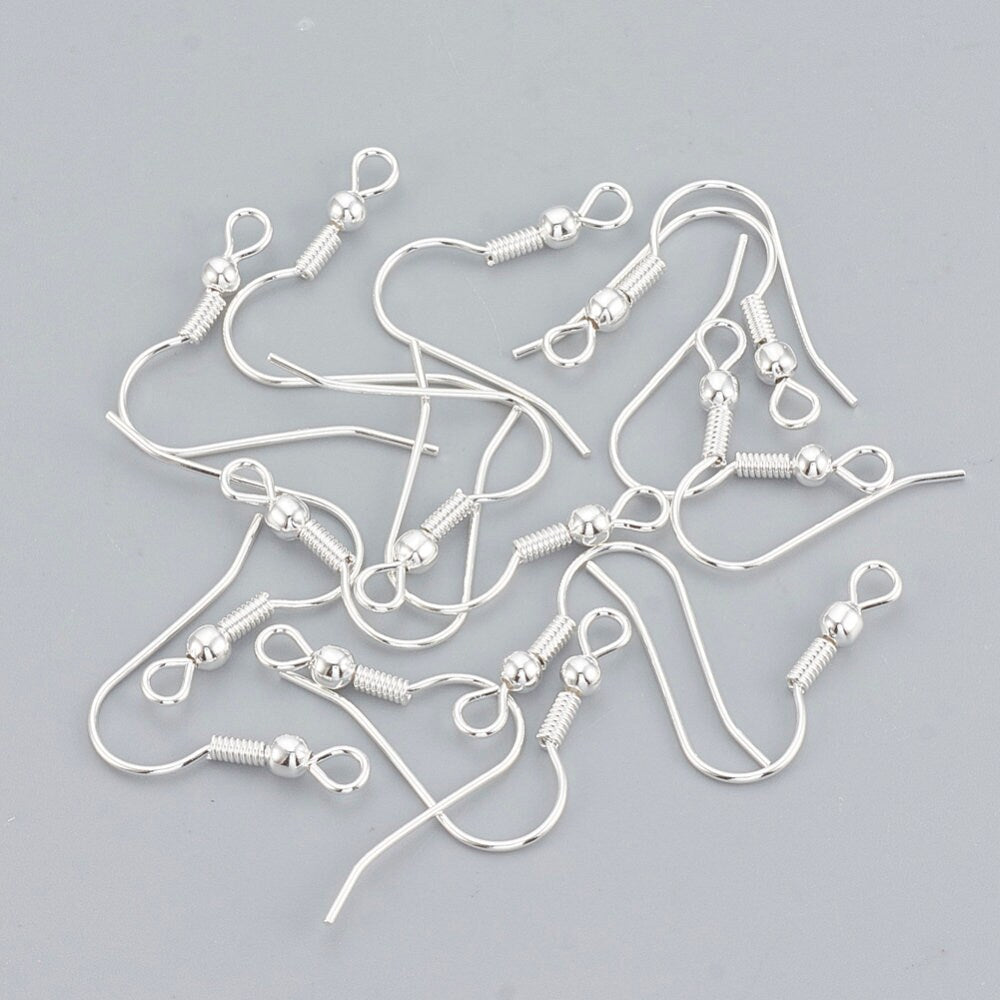 925 Sterling silver plated earring Hooks - Stainless steel earring findings - Jewelry making supplies