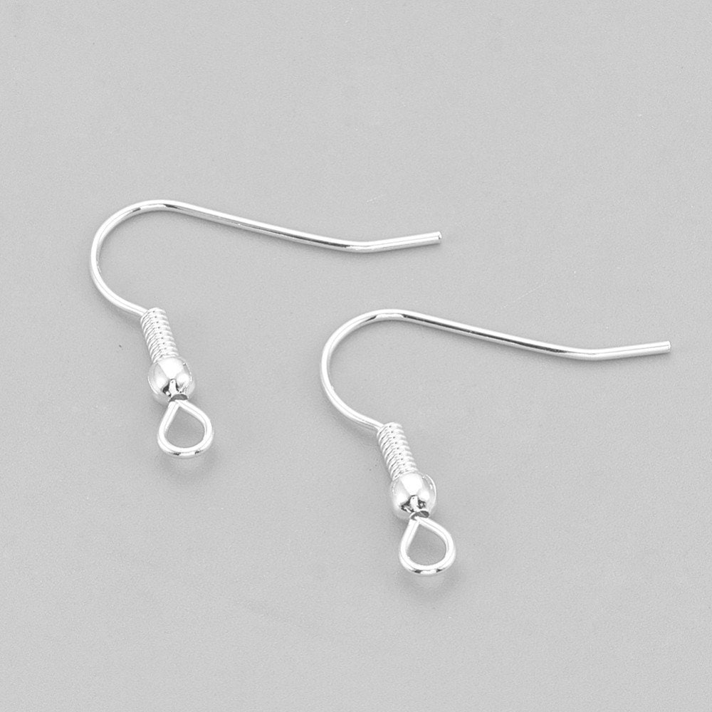 925 Sterling silver plated earring Hooks - Stainless steel earring findings - Jewelry making supplies