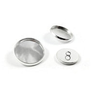 Silver shank button settings - Make you own buttons - Cabochon bezel