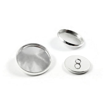 Silver shank button settings - Make you own buttons - Cabochon bezel