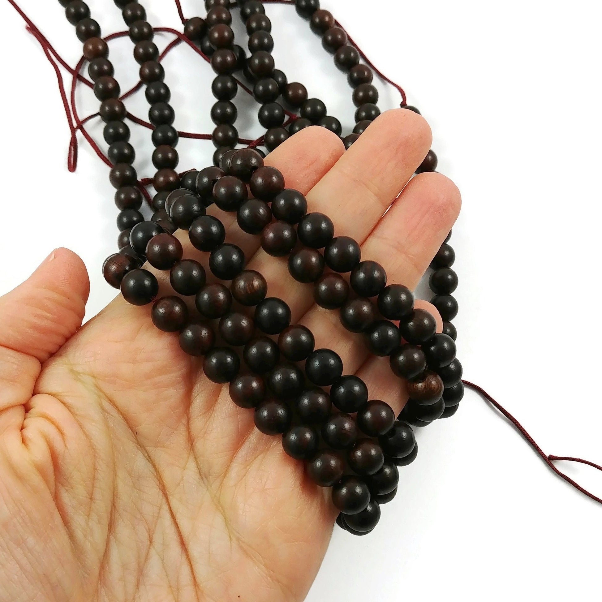 Brown wooden beads, 6mm, 8mm, 10mm round natural beads, Jewelry making supplies