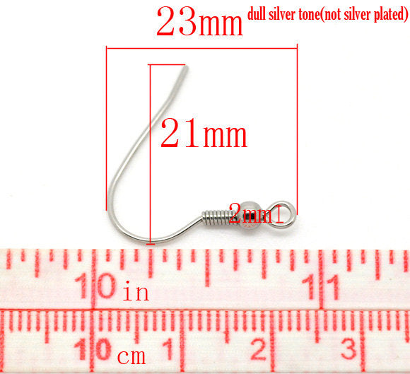 50 Stainless steel fishhook ear wires