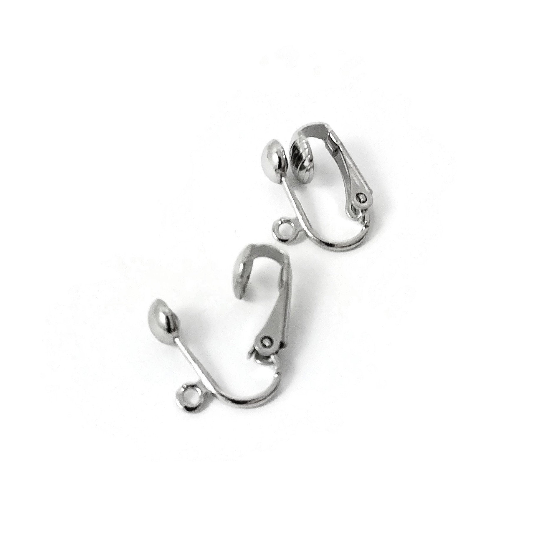Ball clip on earring findings with loop, Hypoallergenic nickel free jewelry making supplies
