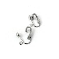 Ball clip on earring findings with loop, Hypoallergenic nickel free jewelry making supplies