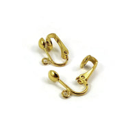 Ball clip on earring findings with loop, Hypoallergenic nickel free jewelry making supplies