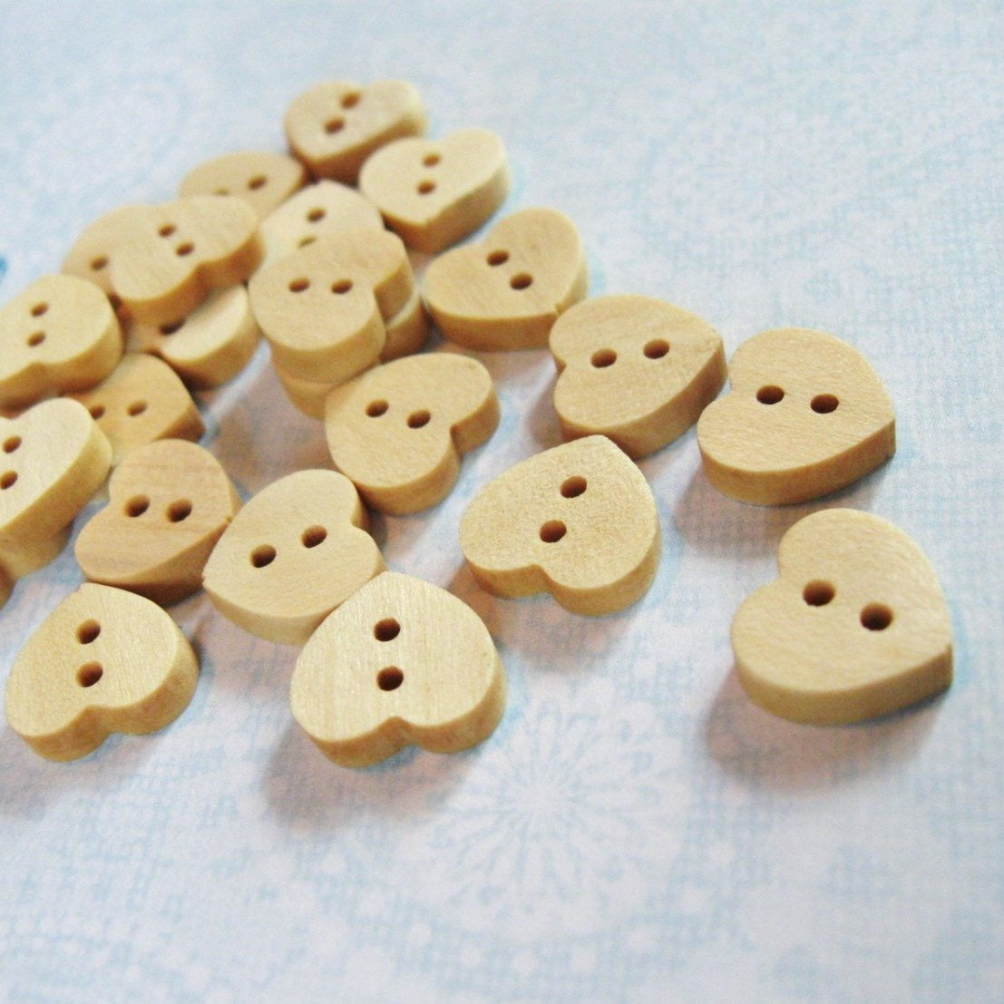 Wooden Heart Shape Button 12mm Mini Unfinished wooden button