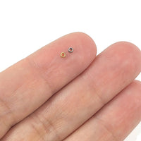 Surgical stainless steel crimp beads, Hypoallergenic jewelry making findings, Gold silver rondelle