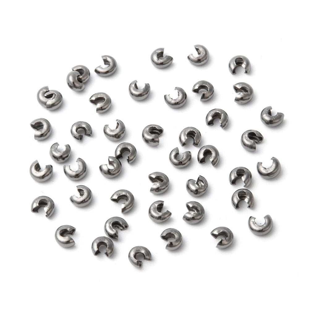 Crimp cover beads - Nickel, lead, and cadmium free - Hypoallergenic jewelry making findings - Cord ends