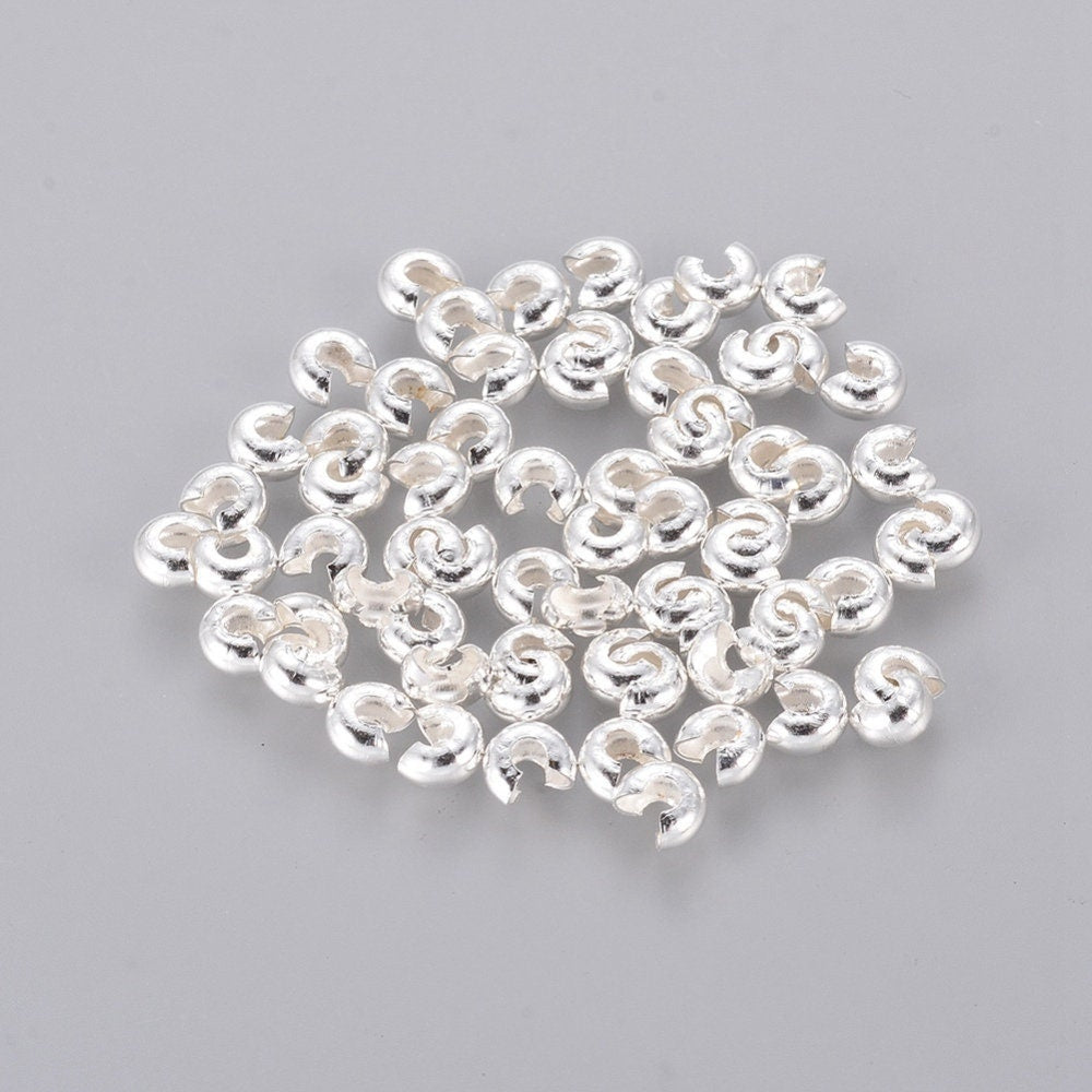 Crimp cover beads - Nickel, lead, and cadmium free - Hypoallergenic jewelry making findings - Cord ends