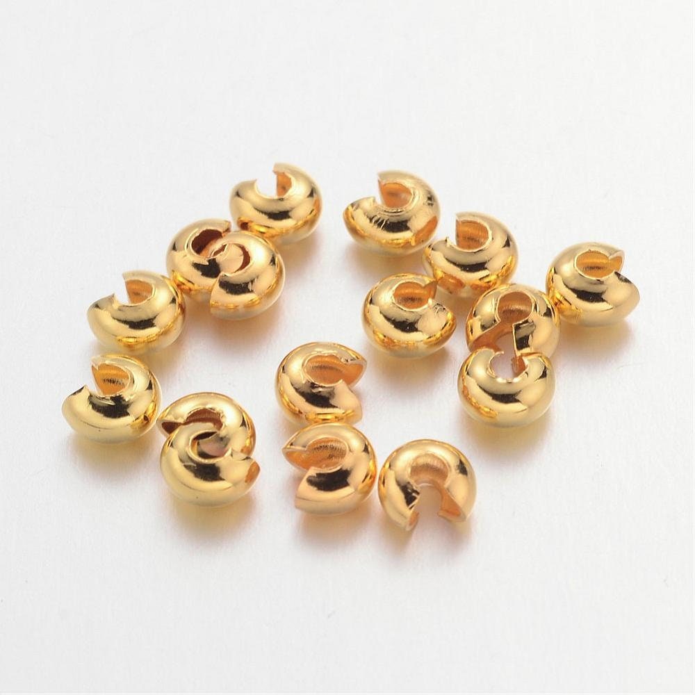 Crimp cover beads - Nickel, lead, and cadmium free - Hypoallergenic jewelry making findings - Cord ends