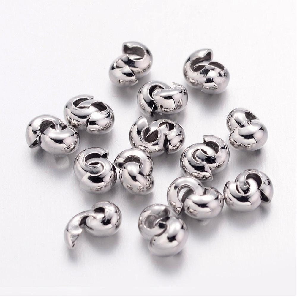 Crimp cover beads - Nickel, lead, and cadmium free - Hypoallergenic jewelry making findings - Cord ends