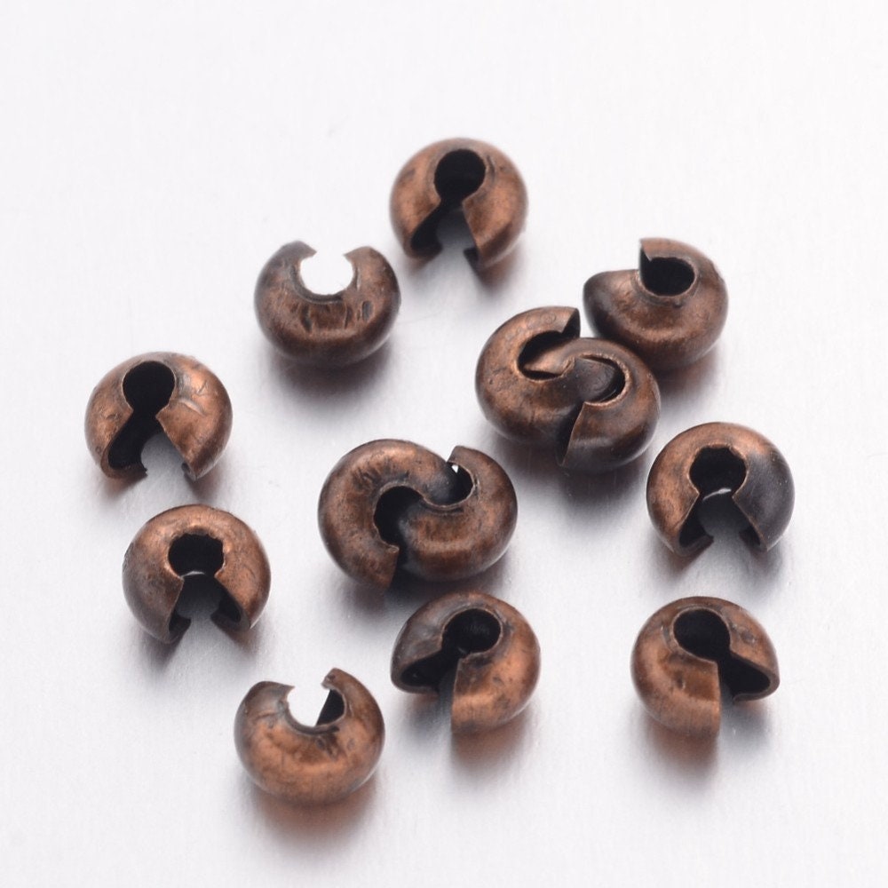 Crimp cover beads - Nickel, lead, and cadmium free - Hypoallergenic jewelry making findings - Cord ends