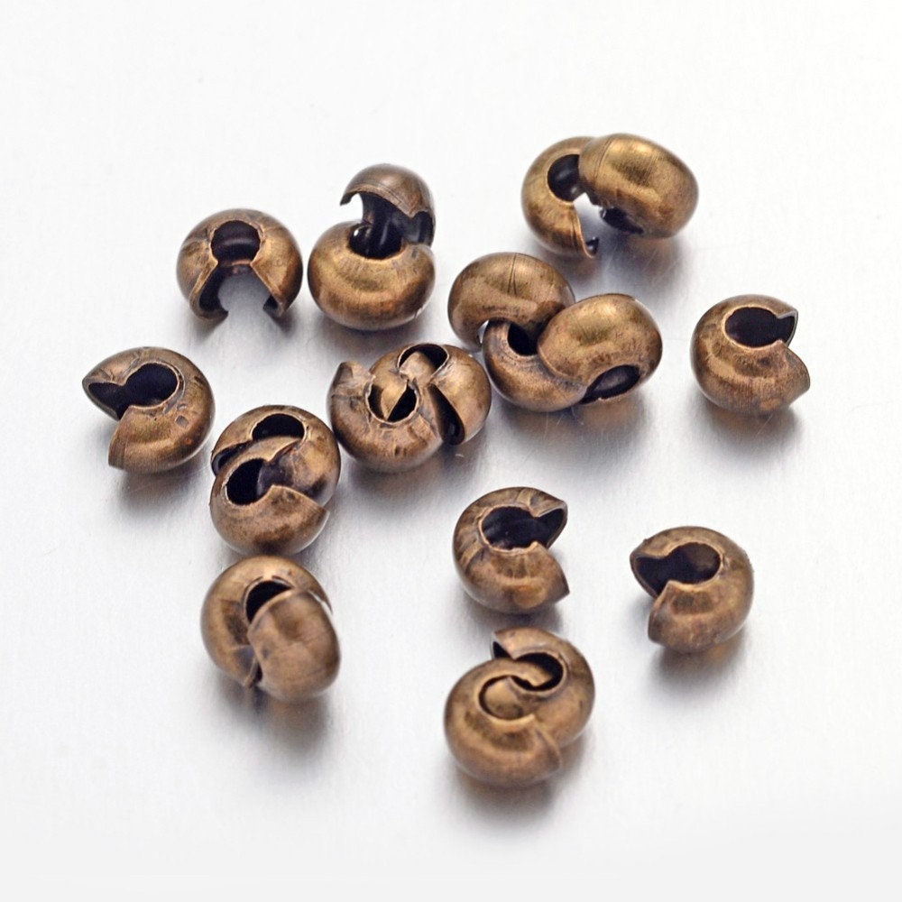 Crimp cover beads - Nickel, lead, and cadmium free - Hypoallergenic jewelry making findings - Cord ends