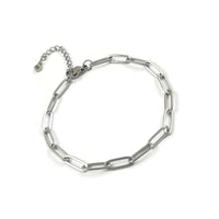 Adjustable paperclip chain bracelet, Gold and silver stainless steel, Bulk lot option for jewelry making