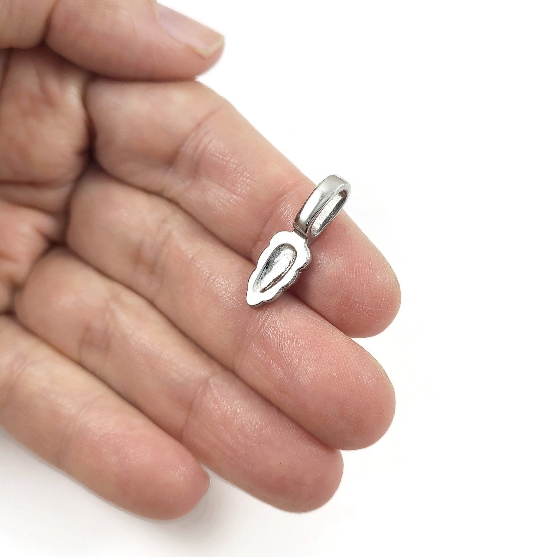 Stainless steel pendant bails, Glue-on flat pad clasps, Tarnish free jewelry findings