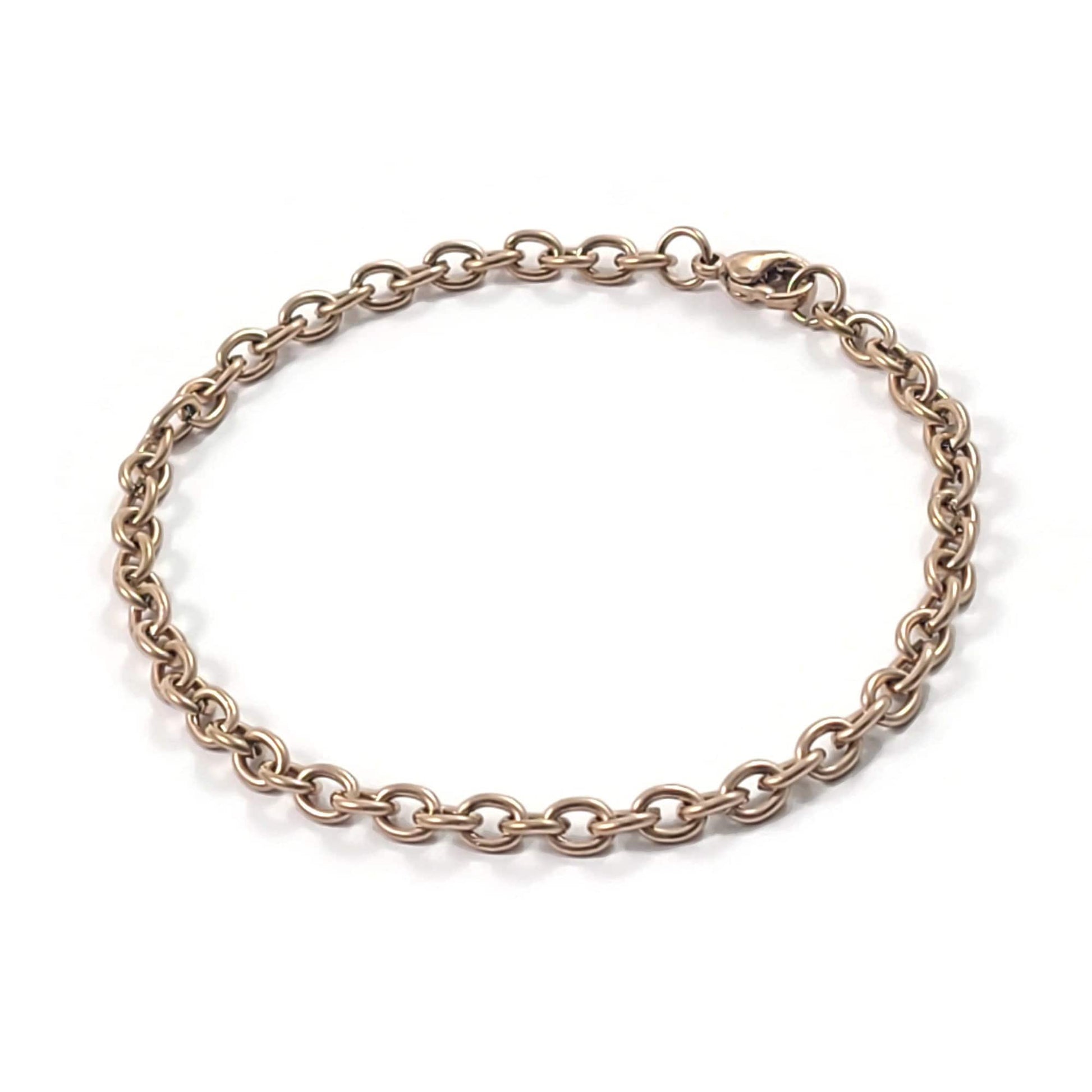 Chunky cable chain bracelet, Rose gold - gold - silver stainless steel, Bulk lot for hypoallergenic jewelry making