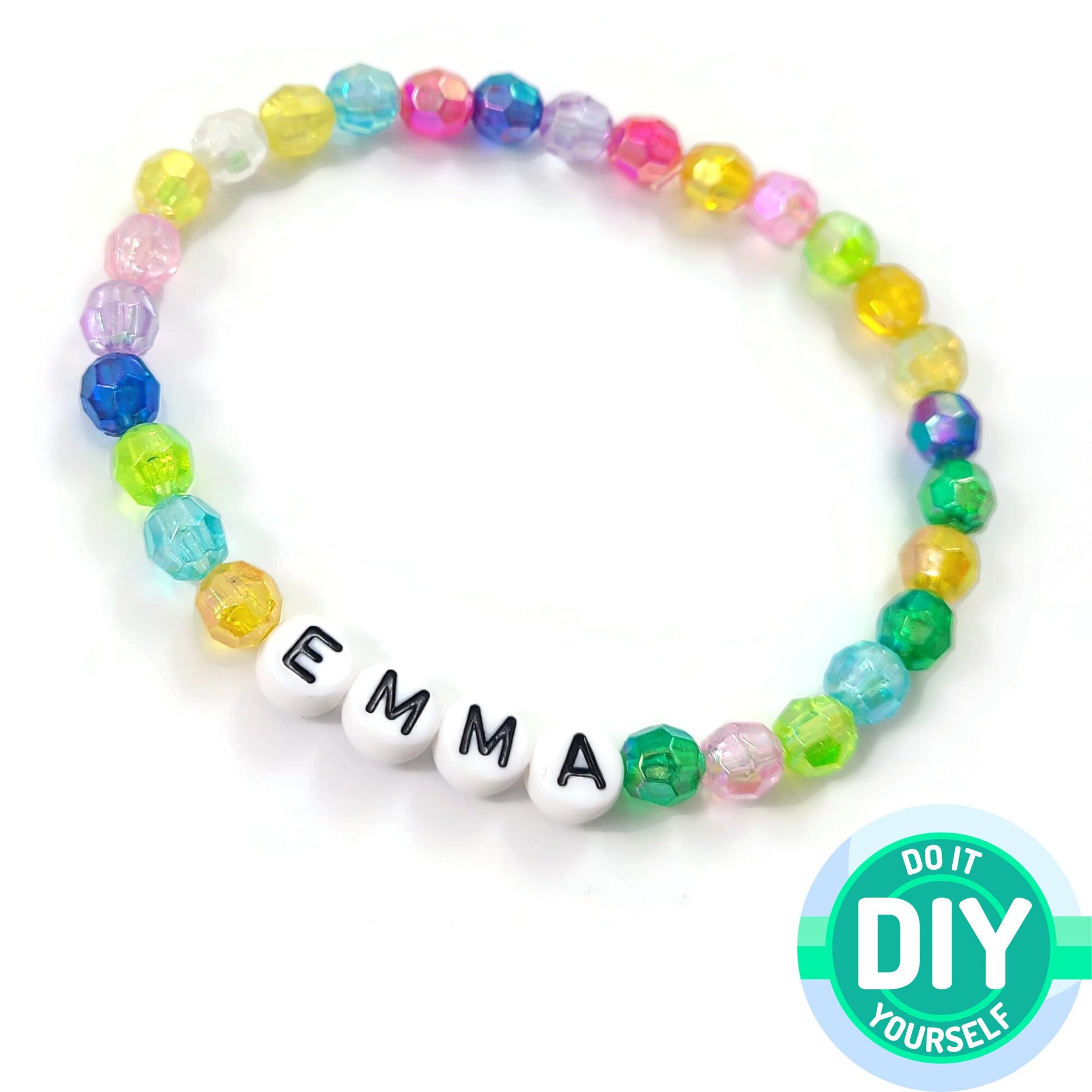 50 mixed transparent pearly faceted beads, Assorted 6mm plastic beads for jewelry making
