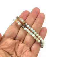Amazonite round beads 4mm, 6mm, 8mm, 10mm, Polished gemstone beads, Full strand for jewelry making