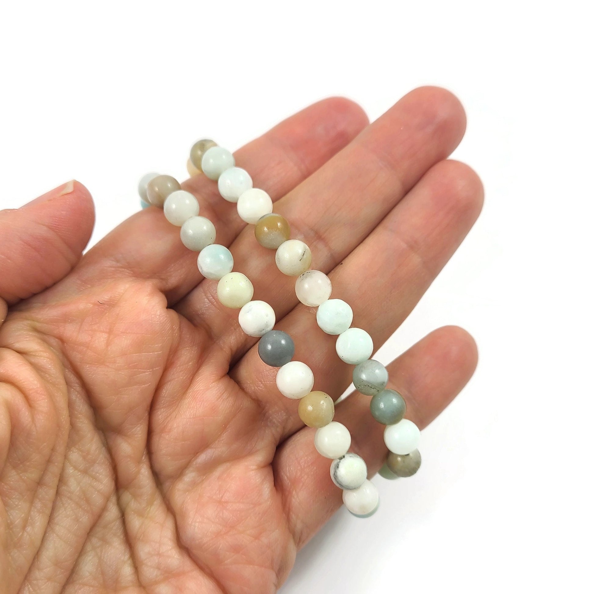 Amazonite round beads 4mm, 6mm, 8mm, 10mm, Polished gemstone beads, Full strand for jewelry making