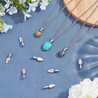 Stainless steel pendant bails, Glue-on flat pad clasps, Tarnish free jewelry findings