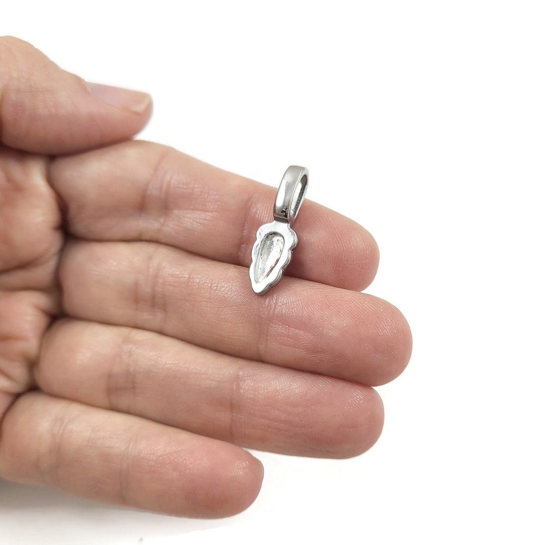 Stainless steel pendant bails, Glue-on flat pad clasps, Tarnish free jewelry findings