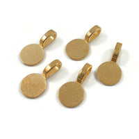 Hypoallergenic glue on bails, Round flat pad, Nickel free jewelry findings, Gold, Silver