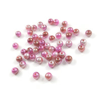 50 Pink pearly gradient beads, Assorted 6mm plastic beads for jewelry making