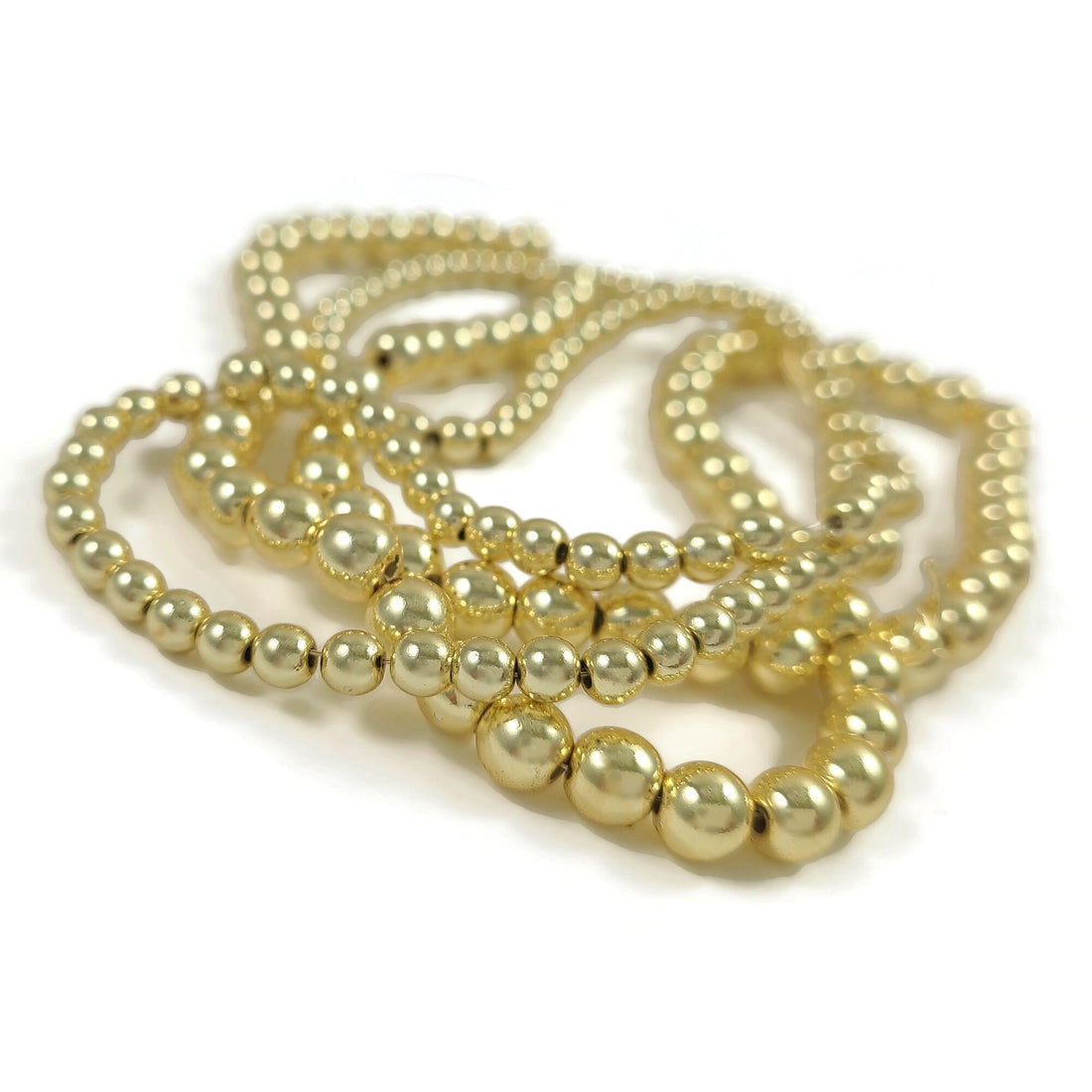 Gold hematite beads, 3mm, 4mm, 6mm, 8mm, Round gemstone spacer beads, Jewelry making supplies